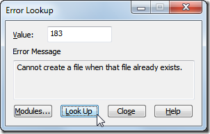 Error Lookup