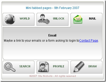 CSS Play Mini Tabs - Yahoo style Drop Down Tab Interface