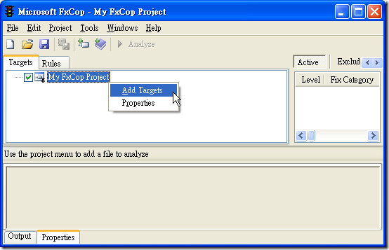 Microsoft FxCop - Add Targets