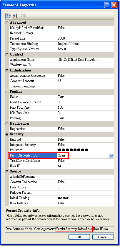 Add Connection -> Advanced Properties