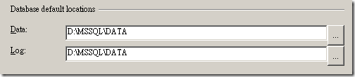 Database default locations
