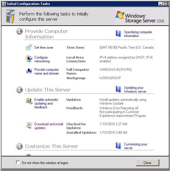 Initial Configuration Tasks