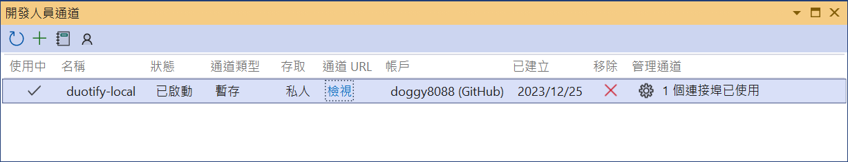 開發人員通道
