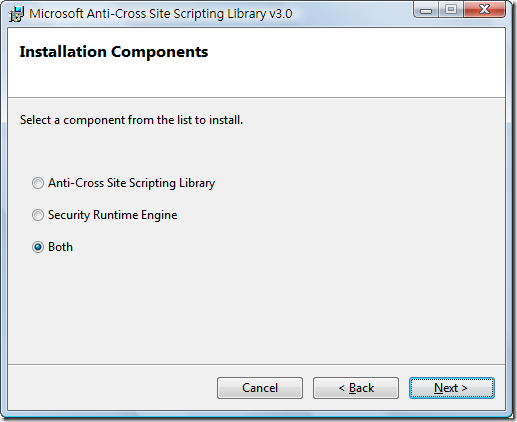 Microsoft Anti-Cross Site Scripting Library V3.0 -- 預設安裝路徑為：C:\Program Files\Microsoft Information Security\Microsoft Anti-Cross Site Scripting Library v3.0\