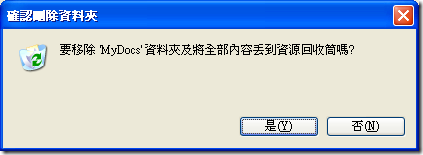將"NTFS 連接點" 目錄丟進「資源回收筒」