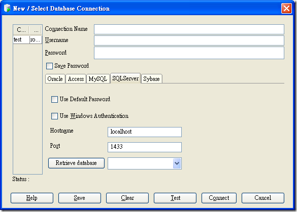 Oracle SQL Developer - New / Select Database Connection