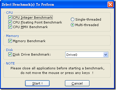 HWiNFO32 - Benchmark