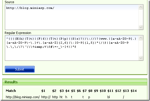 RegExLib.com - Test Your Regular Expression - Result