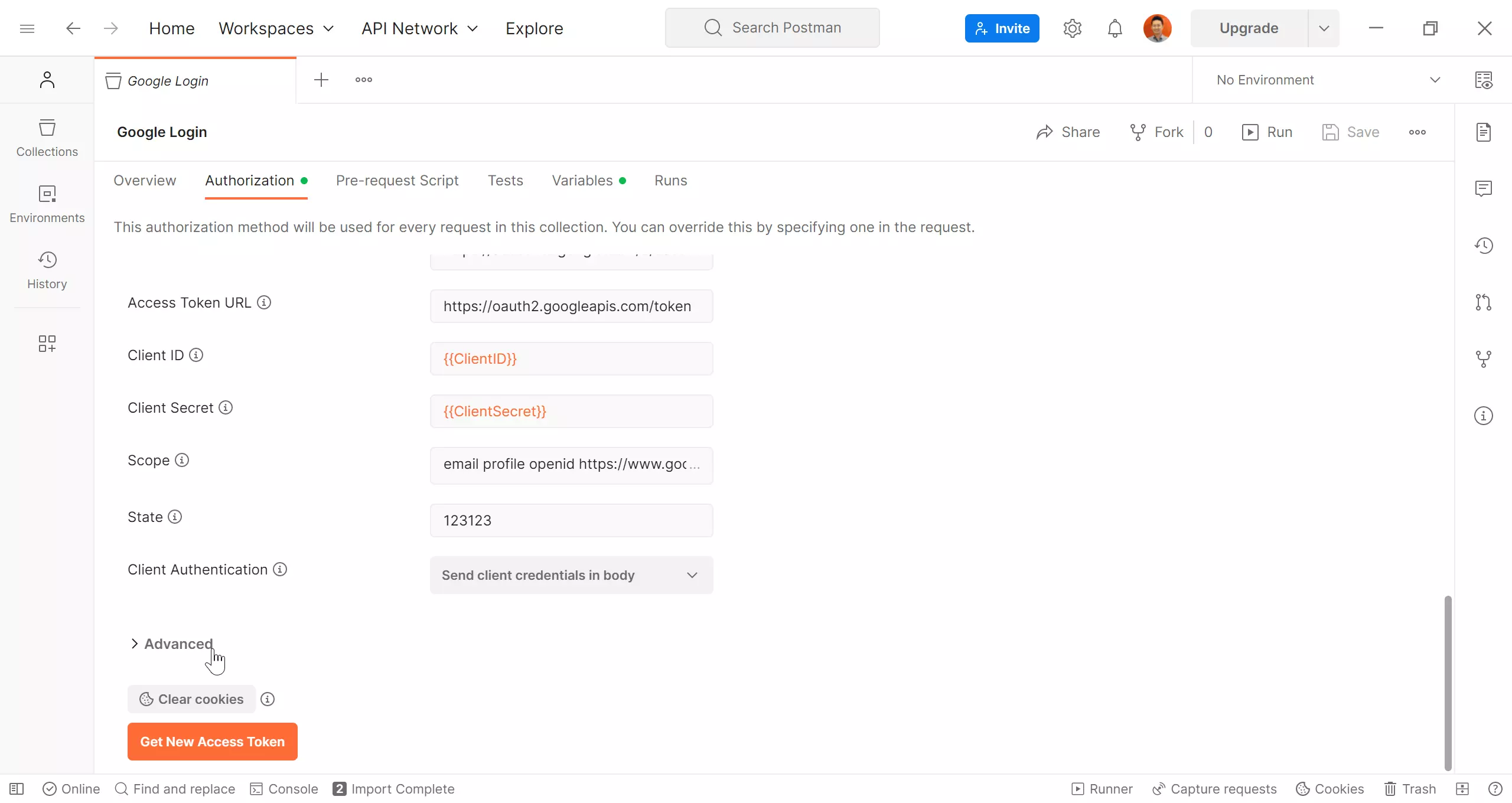 Postman 的 Authorization 進階設定