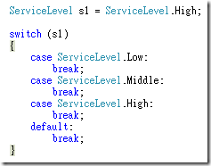 switch Code Snippet with enum