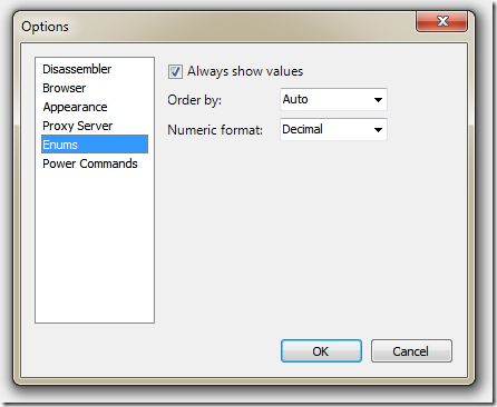 Red Gate's .NET Reflector :: Enum Viewer 讓你可以在主選單的 [View] / [Options] 中可設定列舉顯示的方式