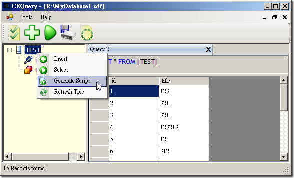 SQL Server CE Query Tool