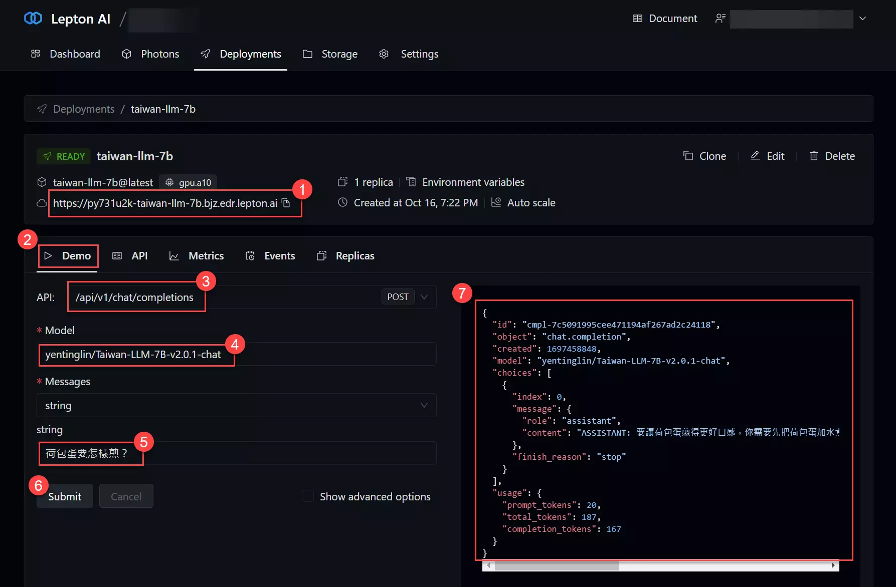 Deployments > Demo