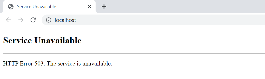 HTTP Error 503. The service is unavailable.