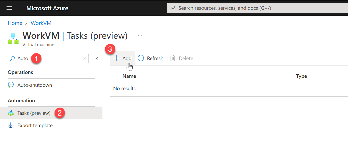 Azure VM / Automation / Tasks