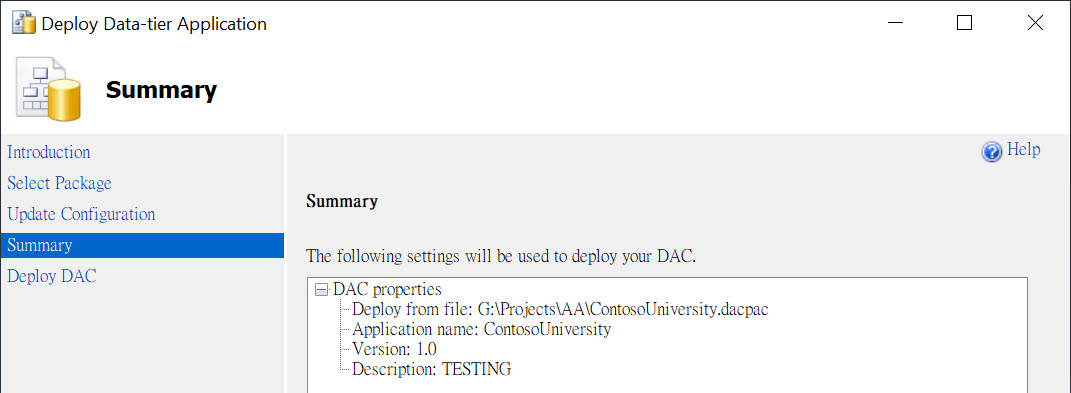 Deploy Data-tier Application